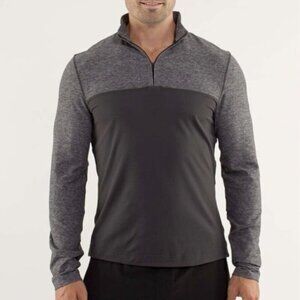 Lululemon Sprint Zip Heathered Soot Jacket Mens 1/4 Zip Performance Gray Workout